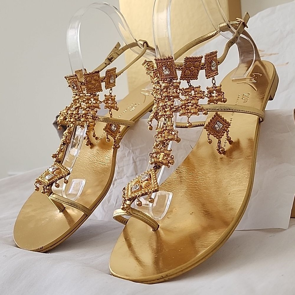 Giuseppe Zanotti 20th Anniversary Amira Jewel Collection Flat Sandals 41 US11